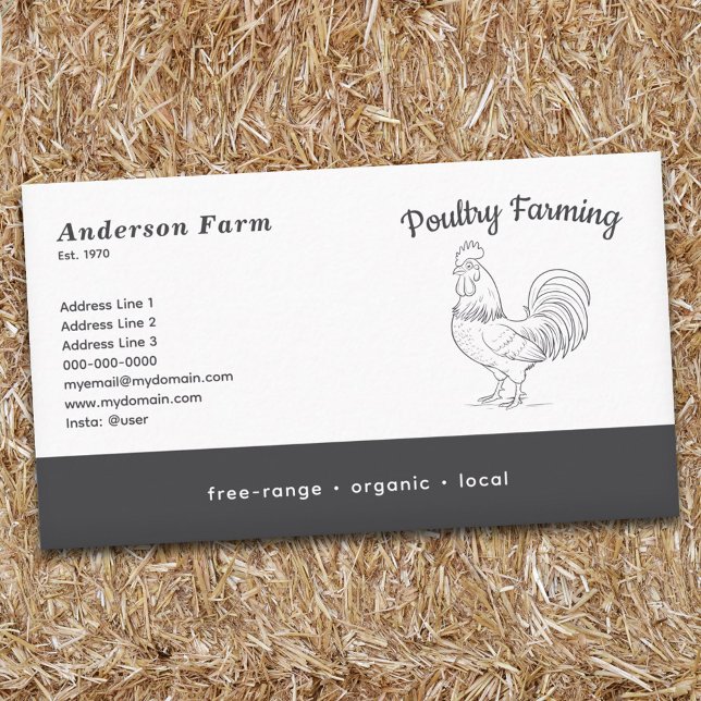 Farm Tupp Visitkort (Farm Rooster Business Card)