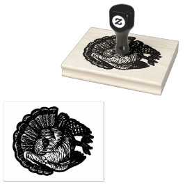 Farm Turkey Wood Handle Art Frimärke Stämpel