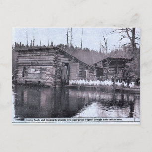 Farm Vår Flood 1920 s vykort