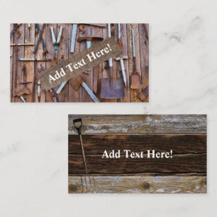 Farm Verktyg Antique Verktyg Vintage Barn Board Visitkort