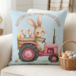 Farm Vintage Tractor för Påskhare med särskilda eg Kudde
