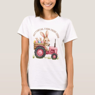 Farm Vintage Tractor för Påskhare med särskilda eg T Shirt