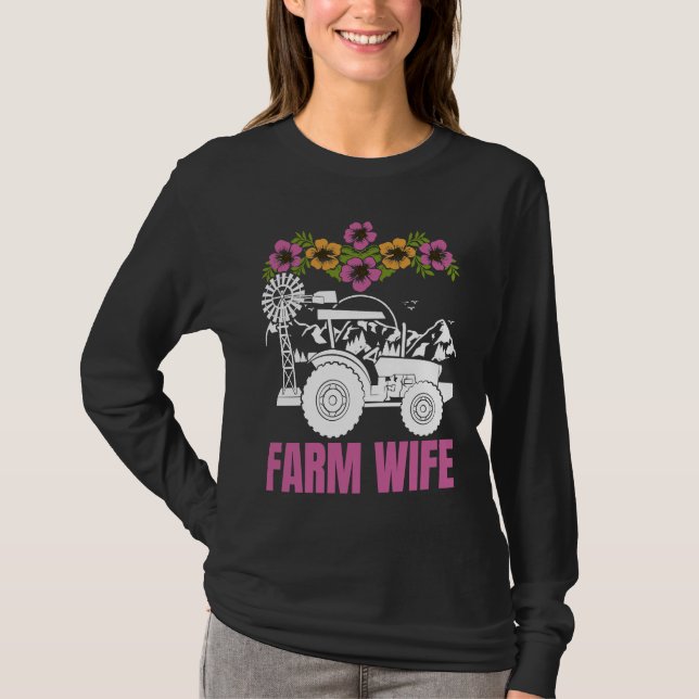 Farm Wife tractors Farmer Farming Tractor T Shirt (Framsida)