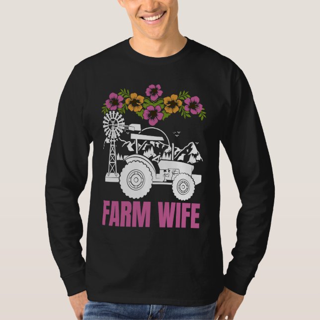 Farm Wife tractors Farmer Farming Tractor T Shirt (Framsida)