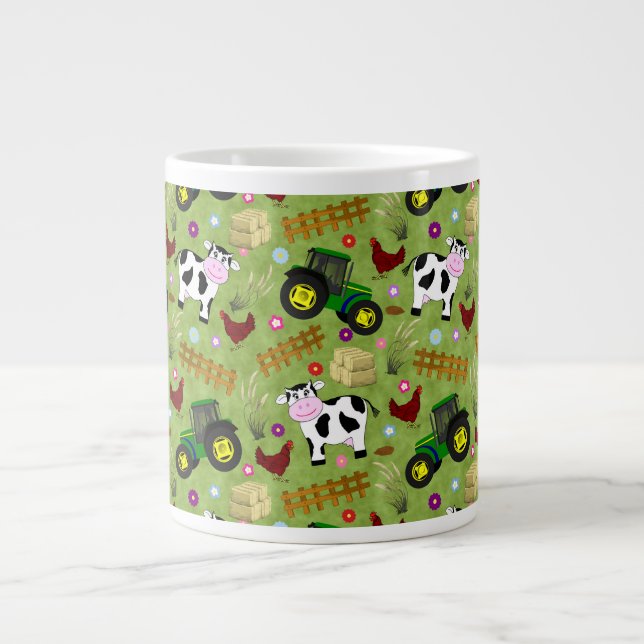 Farm Yard Cow-kaffe Mugg Jumbo Mugg (Framsidan)