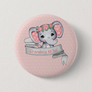 Farma att vara Flicka Shower Cute Elephant Rosa Knapp