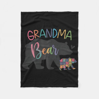 Farma Bear Kärlek Support Autism Awareness Bear Fa Fleecefilt