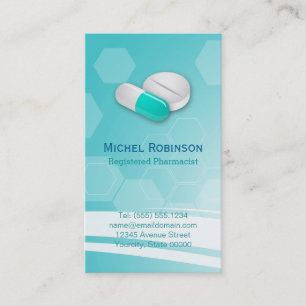 Farmaceut - Enkel Elegant Hexagonala tabletter Pil Visitkort
