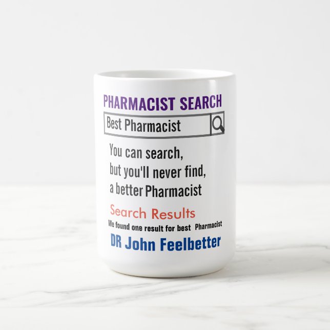 Farmaceut Funny Search Gift Mugg (Center)