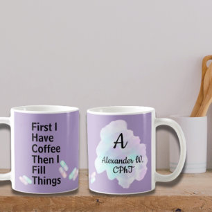Farmaceut jag har kaffe jag fyller i Sak Mugg