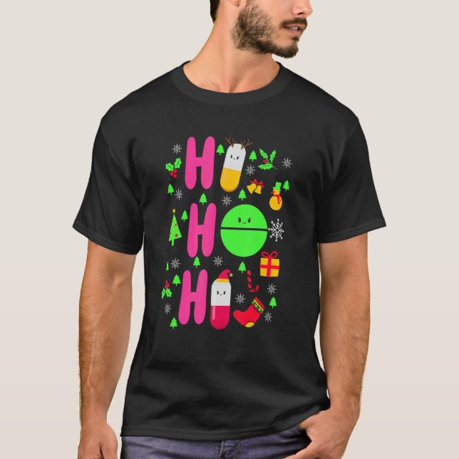 Farmaceut jul Ho Ho Ho Pharmacy Technician T Shirt (Framsida)