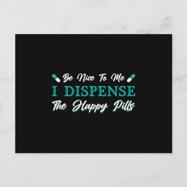 farmaceut Lycklig Pills farmaceut Vykort (Framsida)