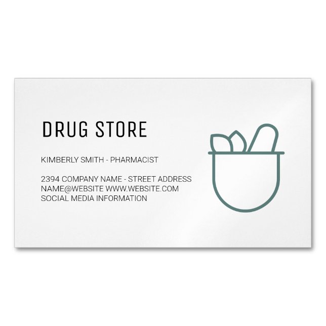 Farmaceut | Medicin Magnetiska Visitkort (Framsida)