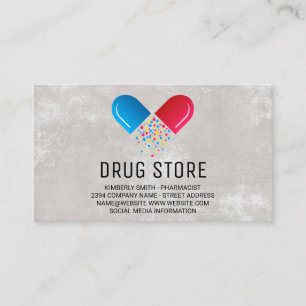 Farmaceut Medicine Pill Öppnad Logotyp Visitkort