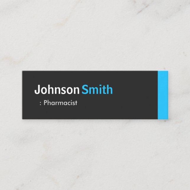 Farmaceut - Personal Aqua Blue Mini Visitkort (Framsida)