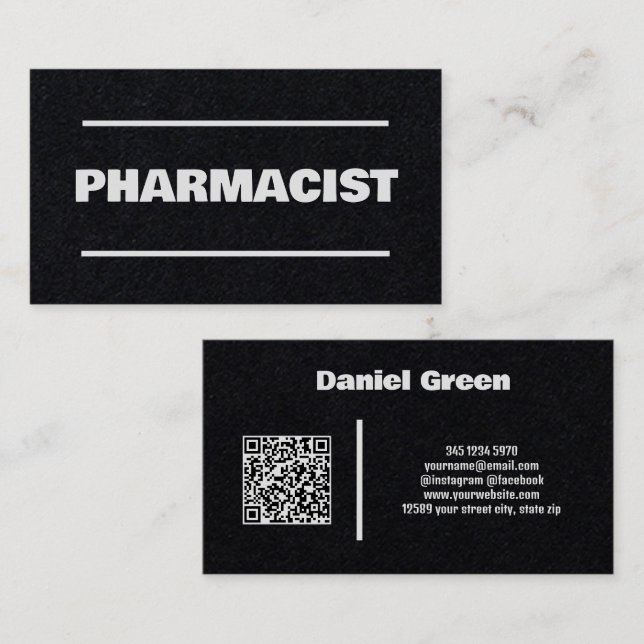 Farmaceut QR Kraft Visitkort (Fram/baksida)
