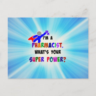 Farmaceut Superhjälte Anpassad design Vykort