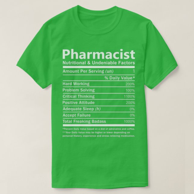 Farmaceutisk näringstillförsel och obestridliga fa t shirt (Design framsida)