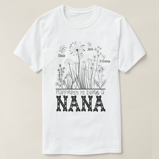 Farmaceutisk Personlig Vild med Barnbarn Namn  T Shirt (Design framsida)