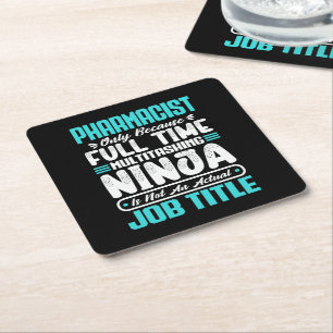 Farmaceutisk yrkestitel Yrke Funny Pharmacy Underlägg Papper Kvadrat
