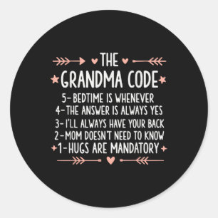 Farmakokoden Grandma Funny Grandmor Runt Klistermärke