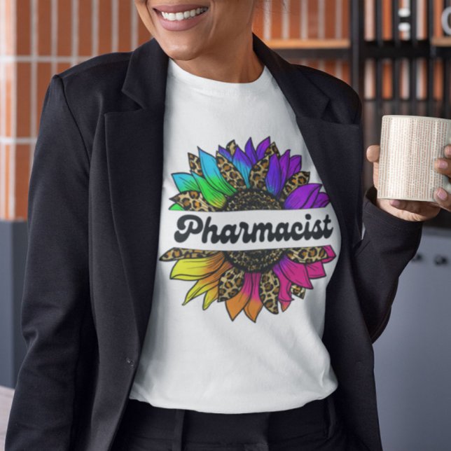 Farmakologerna Rainbow Sunros T Shirt (Pharmacist Profession Rainbow Sunflower T-Shirt
)