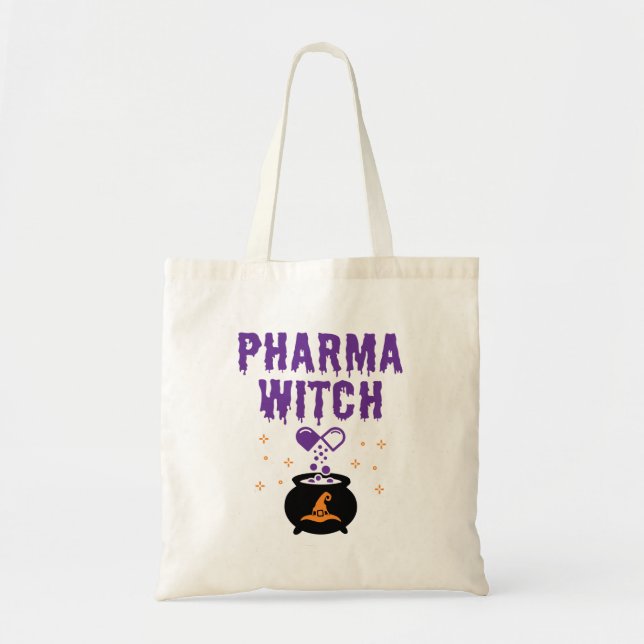 Farmakoterapeut Halloween Pharmacy Tech Pharma Wit Tygkasse (Framsidan)