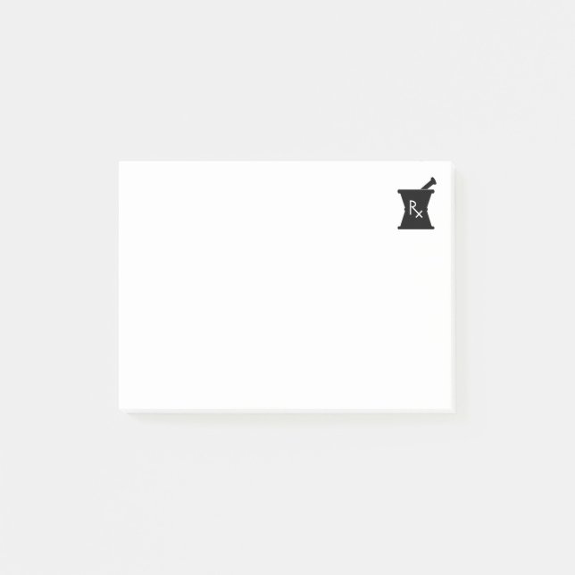 Farmakoterapeut - Logotyp av Mortar Pestle Post-it Block (Framsida)