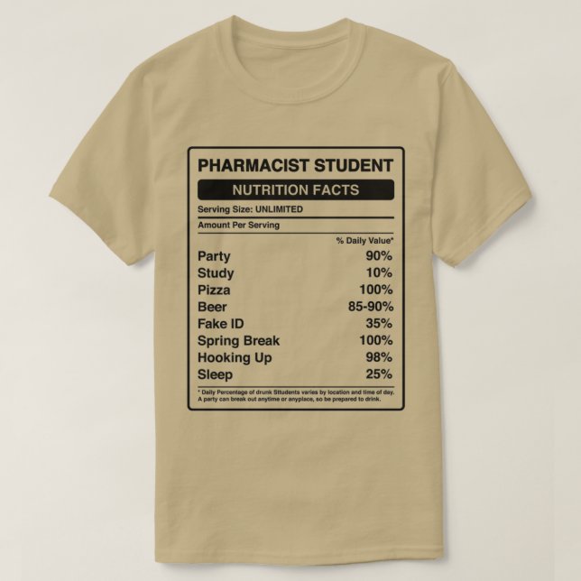 Farmakoterapeutisk grupp Student Nutritionsfaktore T Shirt (Design framsida)