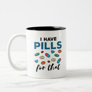 Farmakoterapeutisk medicin jag har Piller för det Två-Tonad Mugg