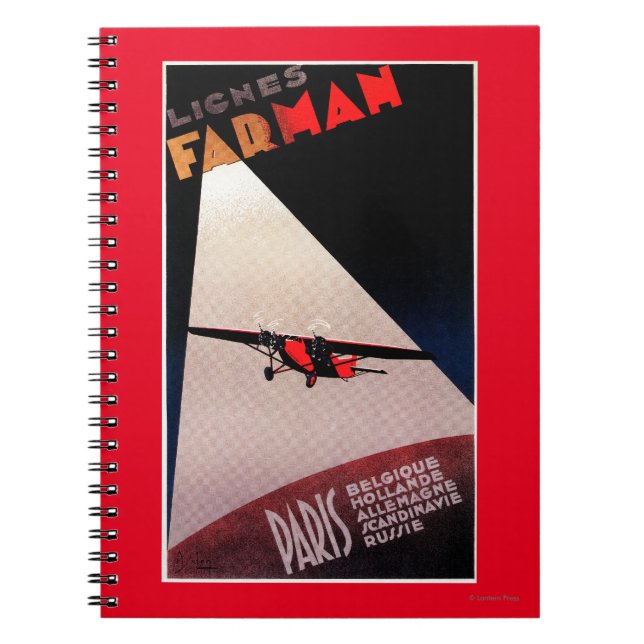 Farman Airlines Farman 300 Monoplan Promo Poste Anteckningsbok (Framsidan)