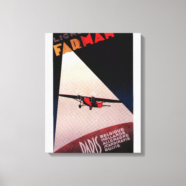 Farman Airlines Farman 300 Monoplan Promo Poste Canvastryck (Framsida)