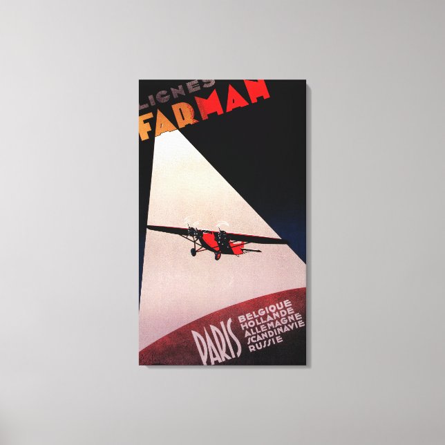 Farman Airlines Farman 300 Monoplan Promo Poste Canvastryck (Framsida)