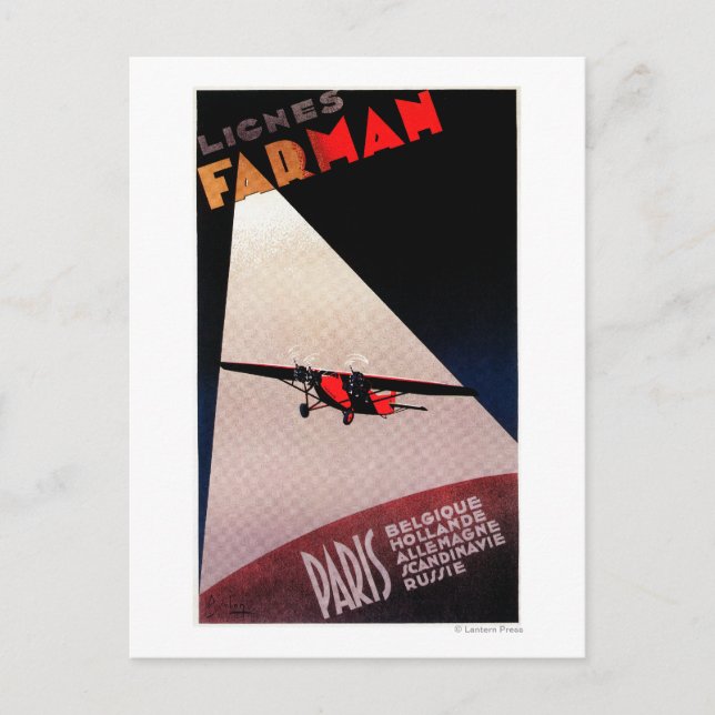 Farman Airlines Farman 300 Monoplan Promo Poster Vykort (Framsida)
