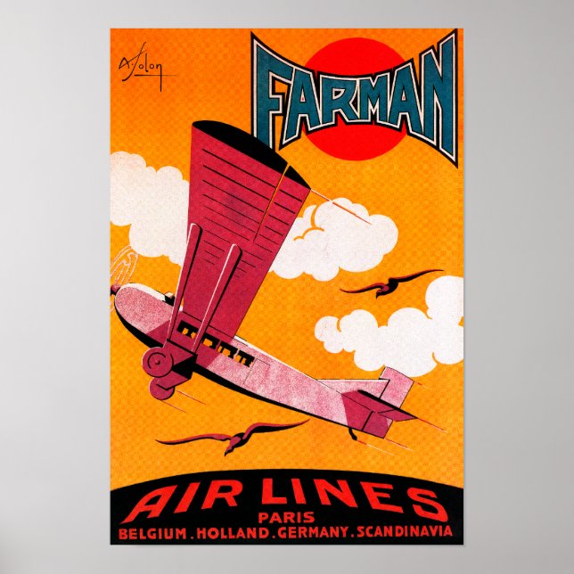 Farman Brothers Airlines F-170 Monoplan Poster (Framsidan)