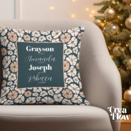 Farmas Pillow med barnbarnens namn Kudde