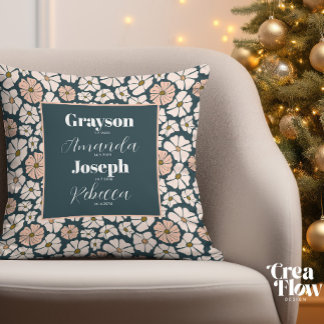 Farmas Pillow med barnbarnens namn Kudde