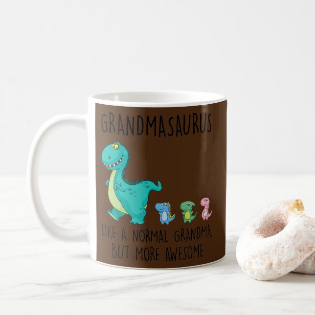 Farmasaurus som en vanlig mormor men mer kaffemugg (Med munk)