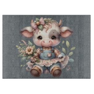 Farmcore Kawaii Calf i Vintage Blommigt Dress