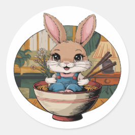 Farmcore Ramen Bunny Runt Klistermärke