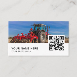 Farmer Agriculture Tractor QR Code Visitkort
