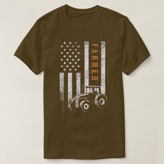 Farmer American Flagga Design Farm Farming T Shirt (Design framsida)