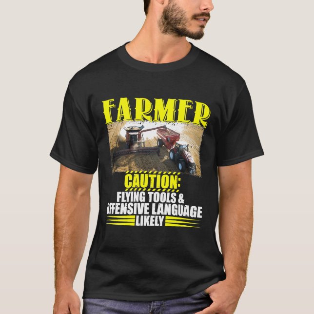 Farmer Caude Verktyg Offensiv Language T Shirt (Framsida)