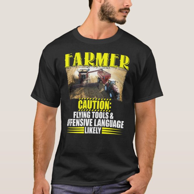 Farmer Caude Verktyg Offensiv Language T Shirt (Framsida)