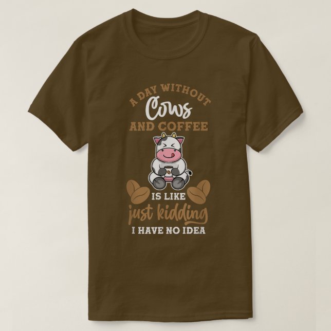 Farmer Coffee Cow  T Shirt (Design framsida)