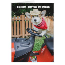 Farmer Corgi Birthday Card Hälsningskort