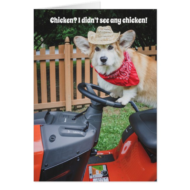 Farmer Corgi Birthday Card Hälsningskort (Framsidan)