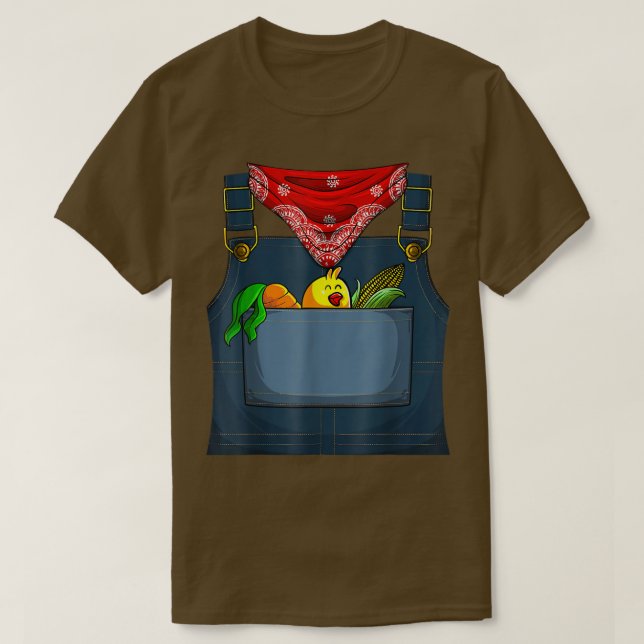 Farmer Costume Halloween Simple Cute Farm Women Me T Shirt (Design framsida)
