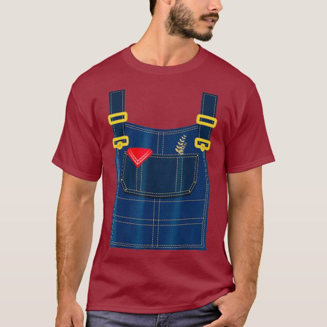 Farmer Costume Shirt - Rednacken Halloween Costume T Shirt (Framsida)