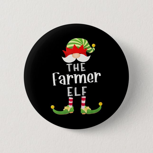Farmer Elf Group jul Funny Pajama Party Knapp (Framsida)